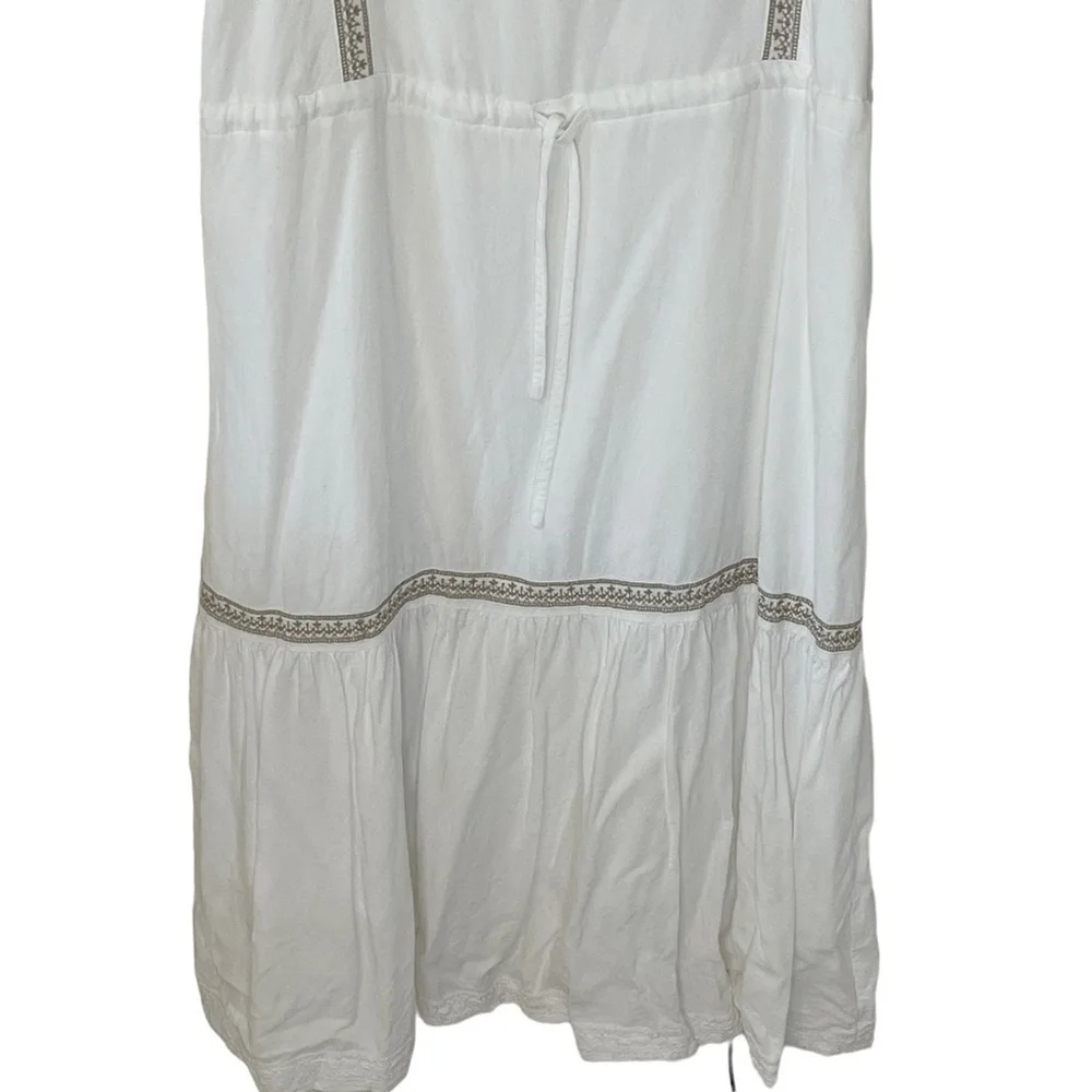 Frank and Oak White Embroidered Cami Tiered Midi Dress SZ Small - Picture 13 of 14